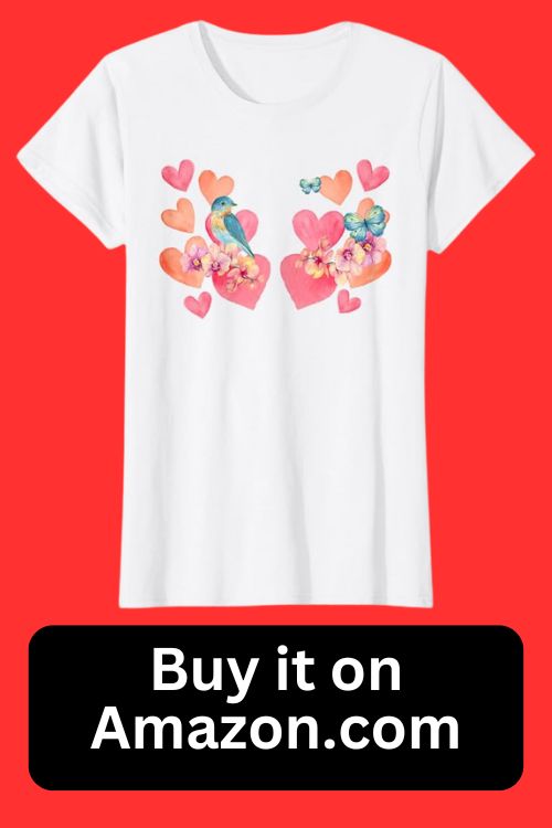 romantic hearts t-shirts available on Amazon.com